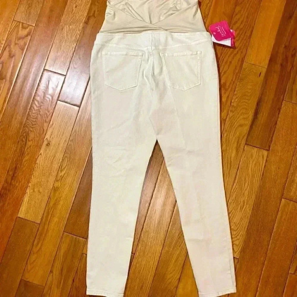 Isabel Maternity Crossover Panel Khaki/Tan/Beige Skinny Jeans - Picture 3 of 5